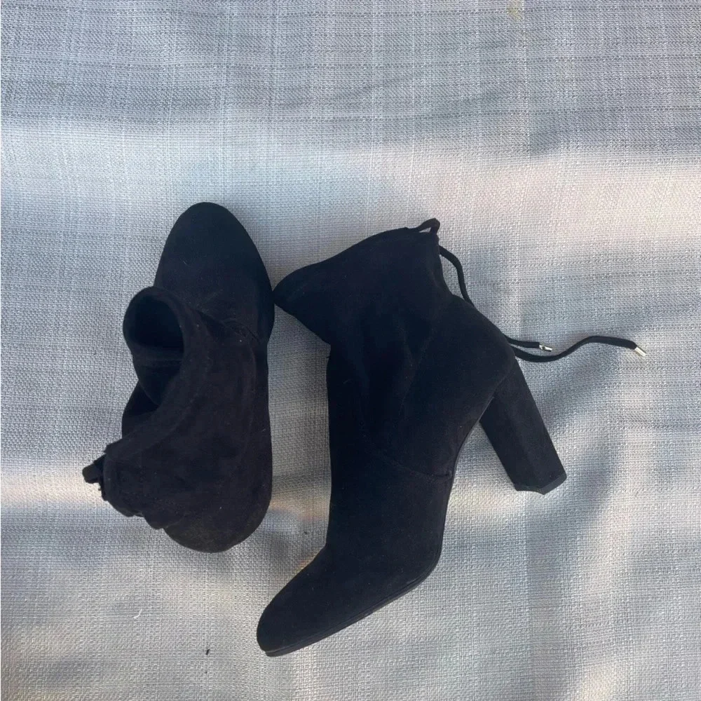 Women's Suede Black Booties - Sz. 8